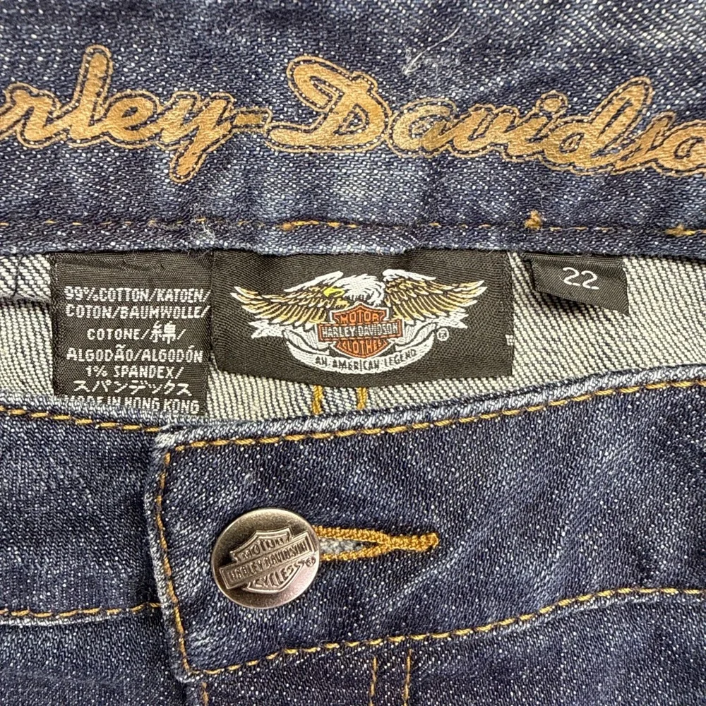 Harley Davidson Women's Sz 22 Boot Cut Jeans  99025-08VW Blue Denim Motorcycle